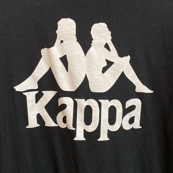 Kappa Black T-Shirt with Large White Logo - Picture 2 of 4